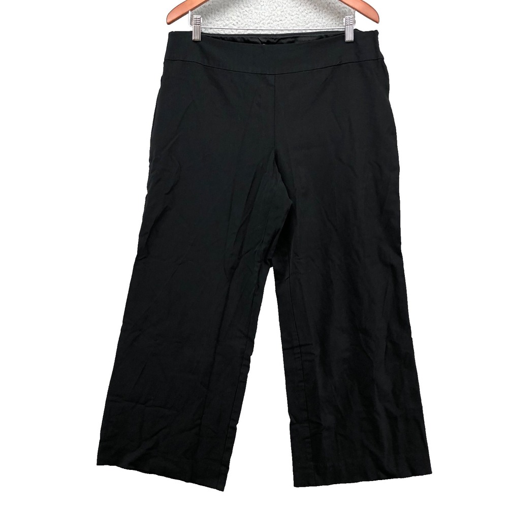 Eileen‎ Fisher Wide Leg Dress Pants Womens 16 Black Stretch Business Teacher